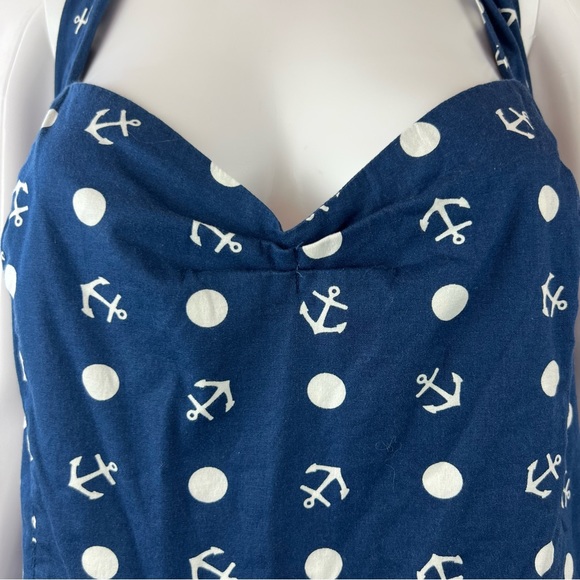 Hell Bunny Vixen Marina Sailor Halter Pin Up Dress - Picture 13 of 14